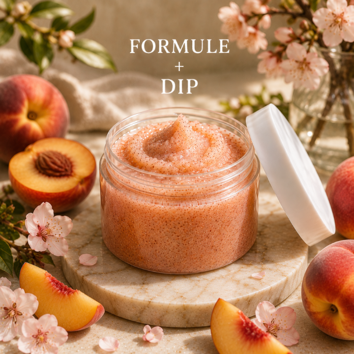 Formule validée avec DIP GOMMAGE AUTO CHAUFFANT - PECHE NECTARINE