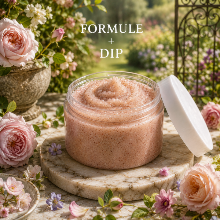 Formule validée avec DIP GOMMAGE AUTO CHAUFFANT - JARDIN ANGLAIS