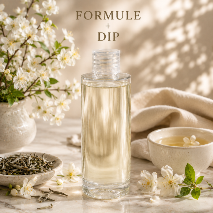 Formule validée avec DIP LOTION PURIFIANTE ET APAISANTE - THE BLANC