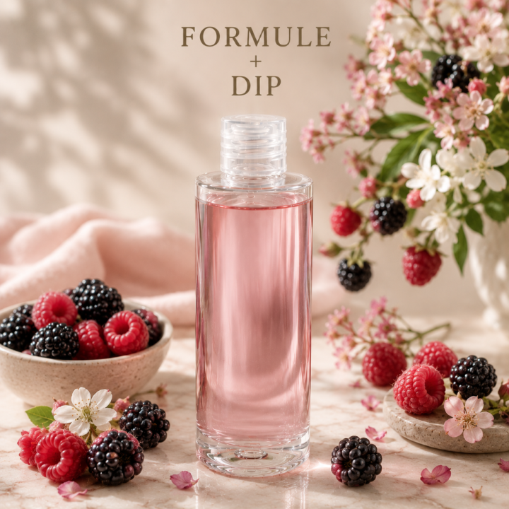 Formule validée avec DIP LOTION PURIFIANTE ET APAISANTE - MURE FRAMBOISE