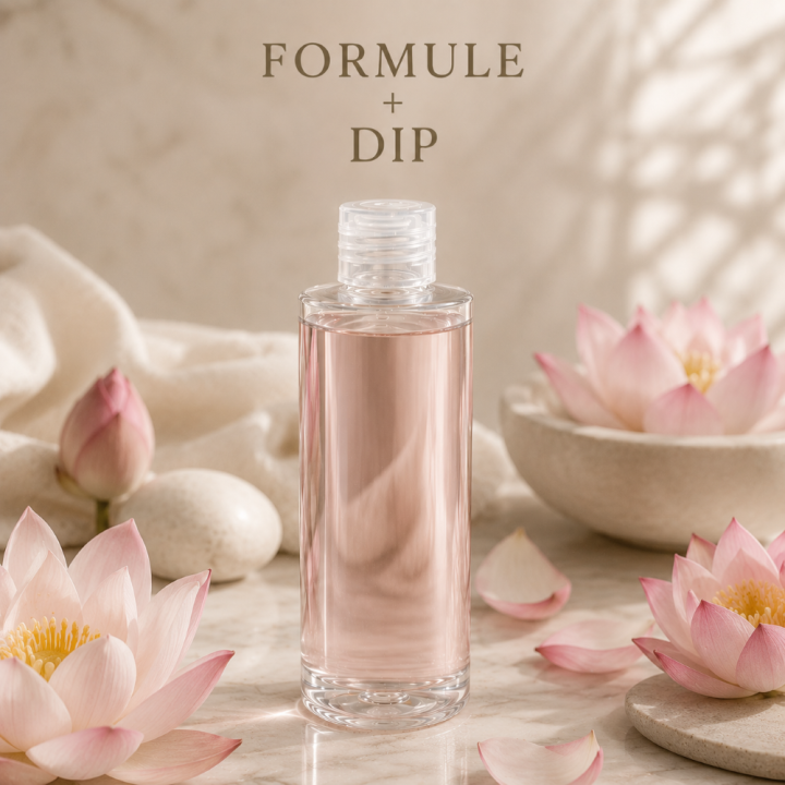 Formule validée avec DIP LOTION PURIFIANTE ET APAISANTE - FLEUR DE LOTUS