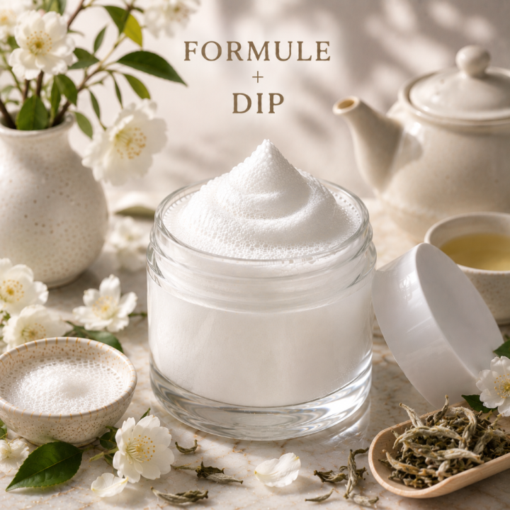 Formule validée avec DIP MASQUE VISAGE MOUSSANT - THE BLANC