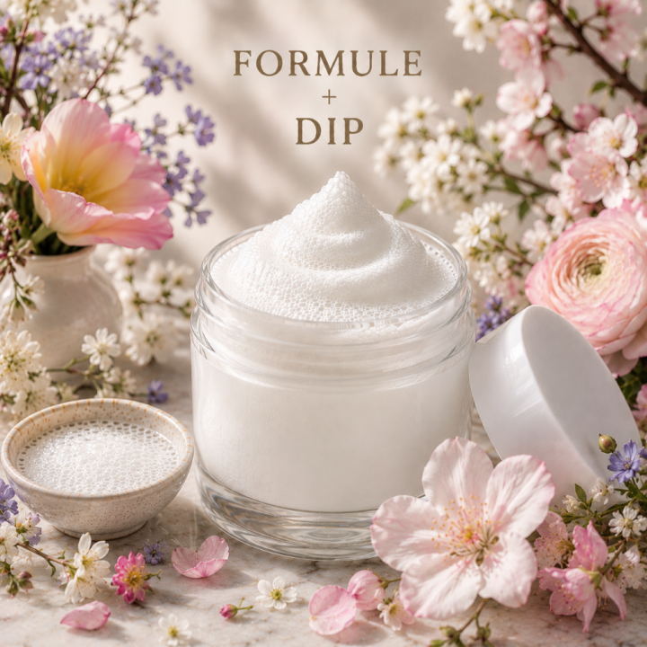 Formule validée avec DIP MASQUE VISAGE MOUSSANT - PRINTEMPS FLORAL