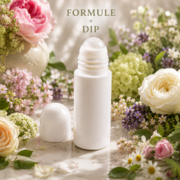 Formule validée avec DIP SERUM ANTI AGE CANNABIDIOL ROSE DELICATE ET JASMIN