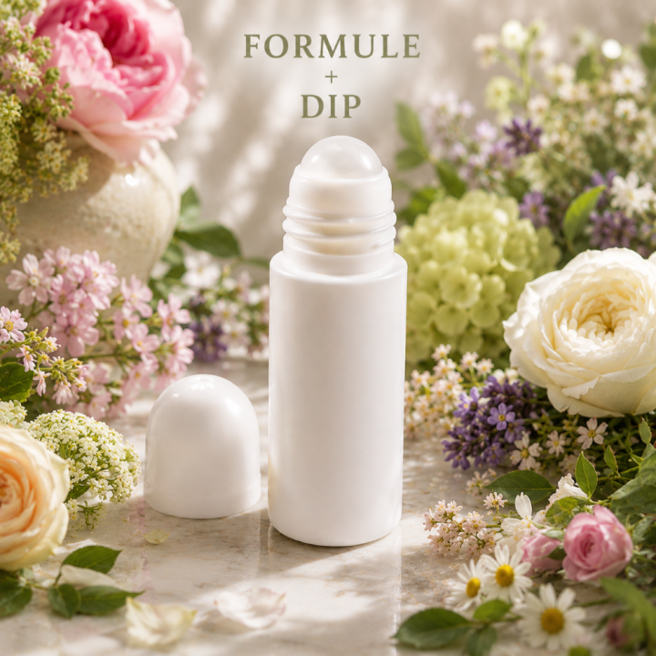 Formule validée avec DIP SERUM ANTI AGE CANNABIDIOL ROSE DELICATE ET JASMIN