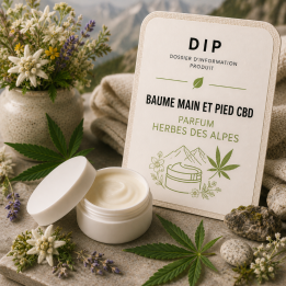 BAUME MAIN ET PIED CBD PARFUM HERBES DES ALPES