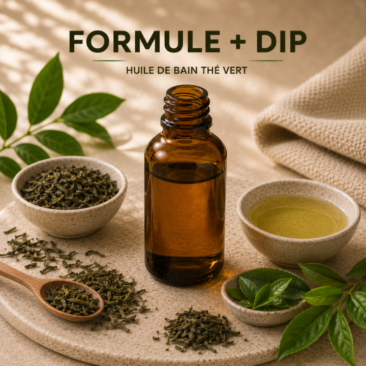Huile de bain thé vert