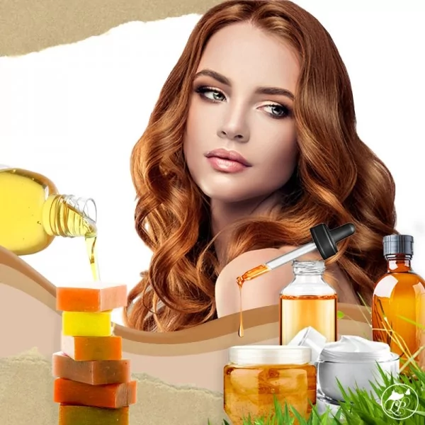 Productos para el pelo del taller cosmético