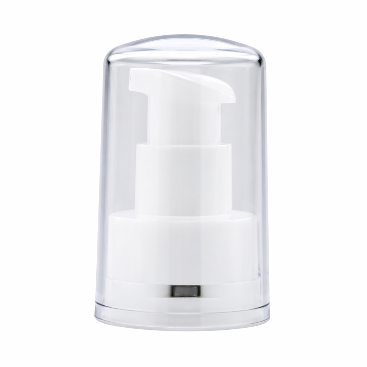 Pompe transparente avec liseré argent EVALENCE
