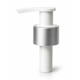 Pompe blanche avec bague argent mat