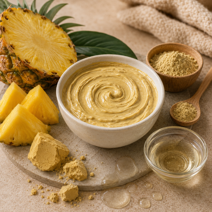 RECETTE MASQUE VISAGE ARGILE JAUNE ET ANANAS