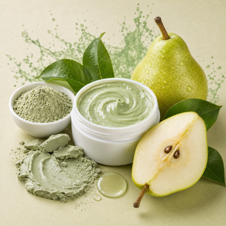 RECETTE MASQUE VISAGE ARGILE VERTE ET POIRE