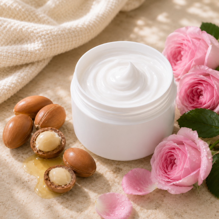 RECETTE CREME VISAGE ARGAN ET ROSE
