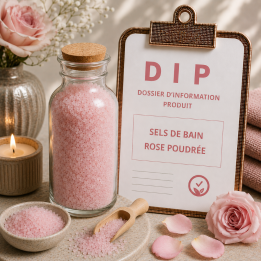 Sels de bain rose poudrée
