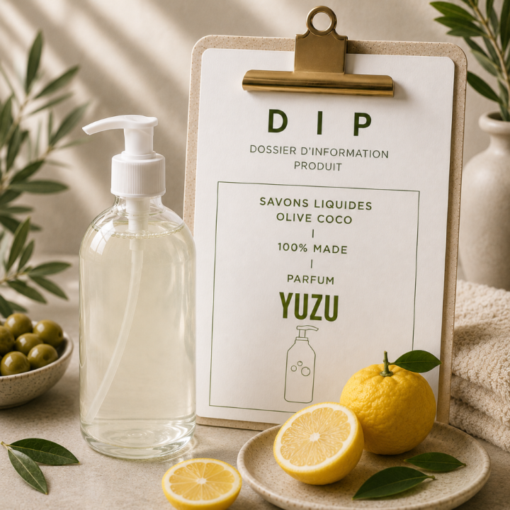 DIP SAVONS LIQUIDES OLIVE COCO - 100% MADE - YUZU