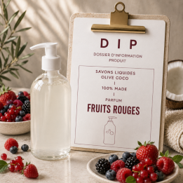 SAVONS LIQUIDES OLIVE COCO - 100% MADE  - FRUITS ROUGES