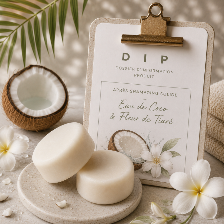 DIP APRES SHAMPOING SOLIDE eau de coco & fleur de tiaré