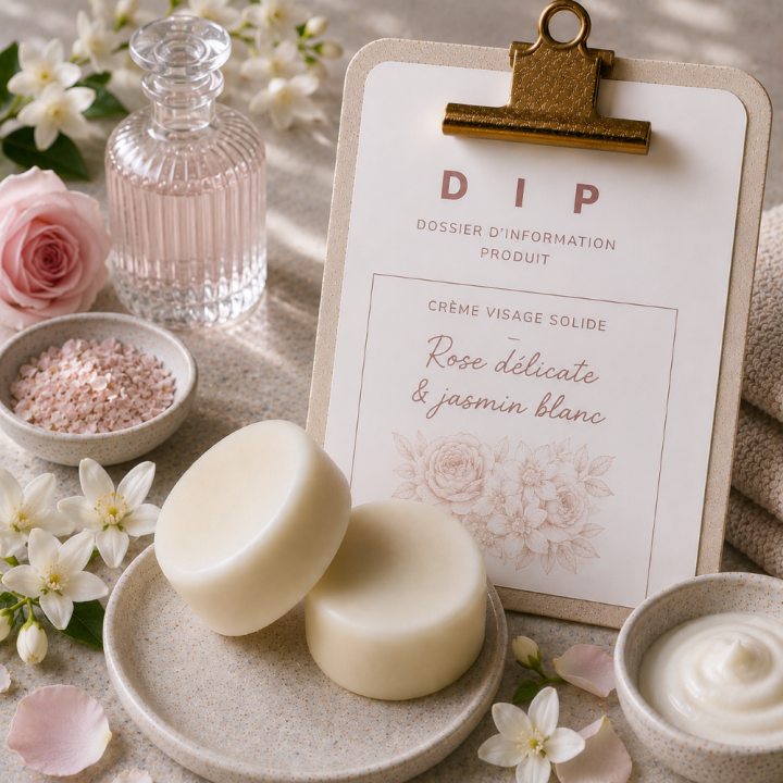 DIP CREME VISAGE SOLIDE Rose délicate & jasmin blanc