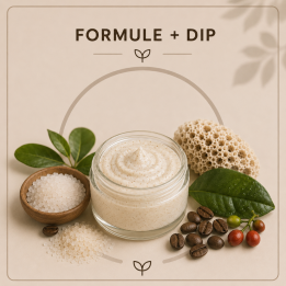 Formule validée avec DIP Gommage crème au sel jungle café vert