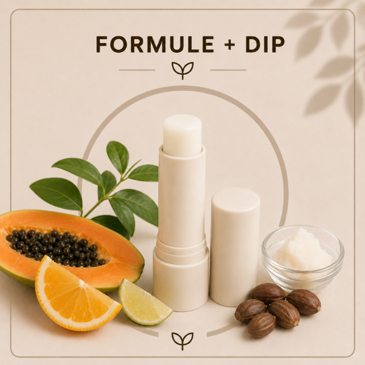 Formule validée avec DIP Stick lèvres agrumes papaye