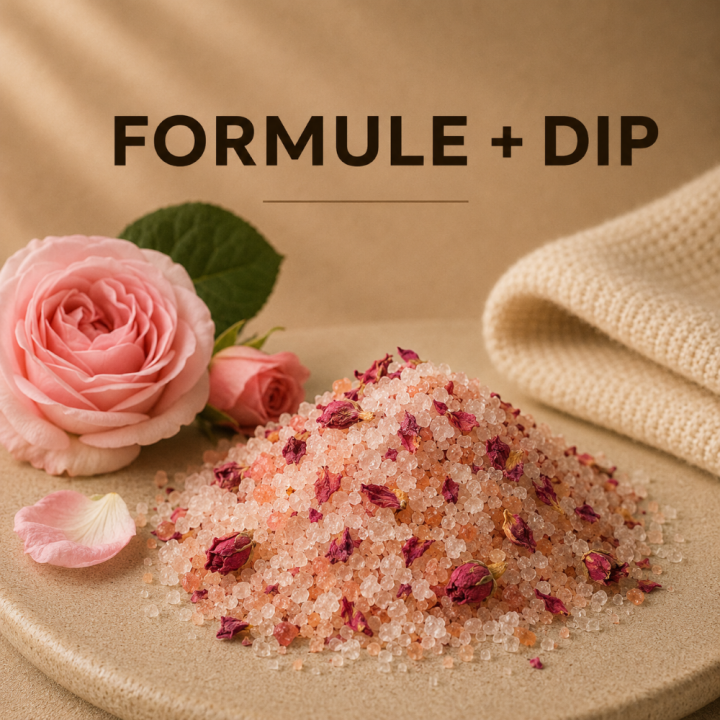 Sels de bain rose poudrée