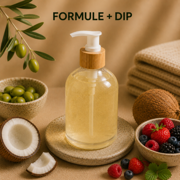 DIP SAVONS LIQUIDES OLIVE COCO - 100% MADE  - FRUITS ROUGES