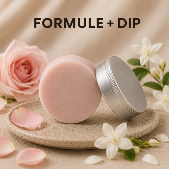 DIP CREME VISAGE SOLIDE Rose délicate & jasmin blanc