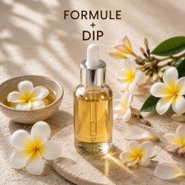 Formule validée avec DIP SERUM ANTI AGE CANNABIDIOL FLEUR DE FRANGIPANIER