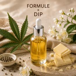 Formule validée avec DIP SERUM ANTI AGE CANNABIDIOL DOUCEUR CHOCOLAT BLANC