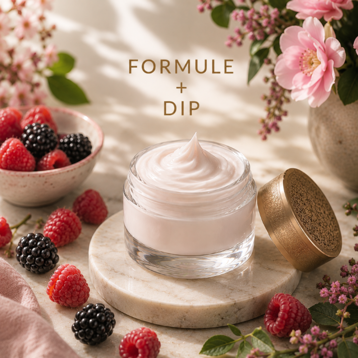 CRÈME VISAGE PEAUX MATURES Formule validée avec DIP PARFUM MÛRE FRAMBOISE