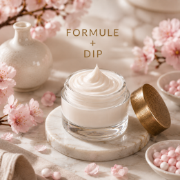CRÈME VISAGE PEAUX MATURES Formule validée avec DIP PARFUM DRAGEE FLEUR DE CERISIER