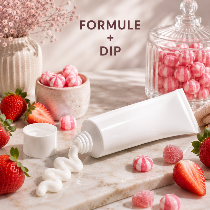 Formule validée avec DIP DENTIFRICE GEL - FRAISE BONBON