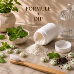 Formule validée avec DIP DENTIFRICE POUDRE - HE MENTHE POIVREE
