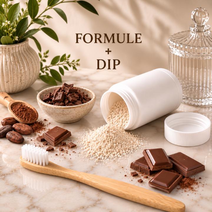 Formule validée avec DIP DENTIFRICE POUDRE - CHOCOLAT LEVRES