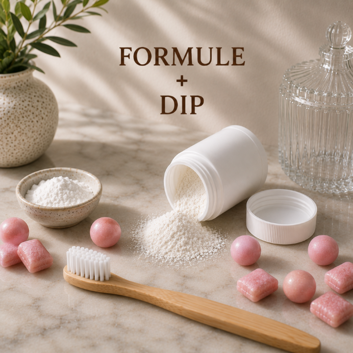 Formule validée avec DIP DENTIFRICE POUDRE - BUBBLE GUM
