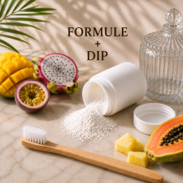 Formule validée avec DIP DENTIFRICE POUDRE - FRUITS EXOTIQUES