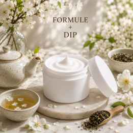 Formule validée avec DIP GEL VISAGE ANTI-AGE - THE BLANC