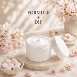 Formule validée avec DIP GEL VISAGE ANTI-AGE - DRAGEE FLEUR DE CERISIER