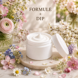 Formule validée avec DIP GEL VISAGE ANTI-AGE - PRIMTEMPS FLORAL