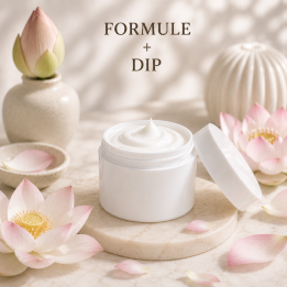 Formule validée avec DIP GEL VISAGE ANTI-AGE - FLEUR DE LOTUS